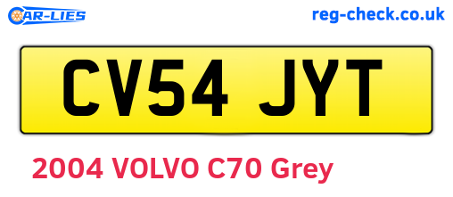 CV54JYT are the vehicle registration plates.