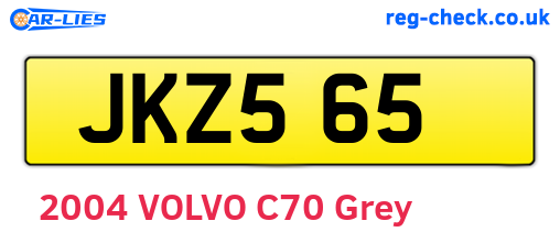 JKZ565 are the vehicle registration plates.