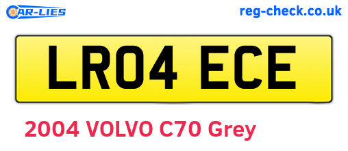 LR04ECE are the vehicle registration plates.