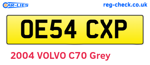 OE54CXP are the vehicle registration plates.