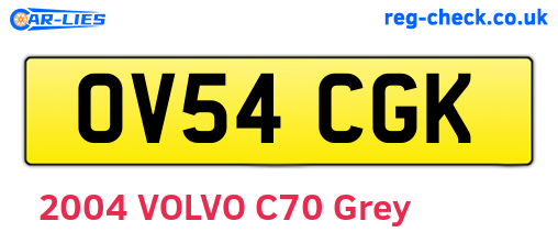 OV54CGK are the vehicle registration plates.