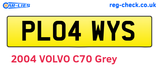 PL04WYS are the vehicle registration plates.