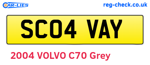 SC04VAY are the vehicle registration plates.