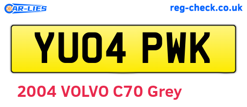 YU04PWK are the vehicle registration plates.