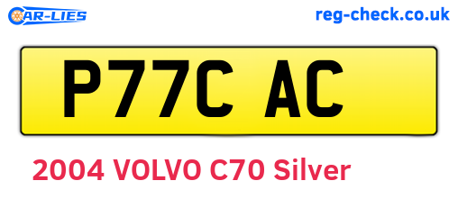 P77CAC are the vehicle registration plates.