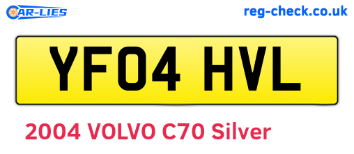 YF04HVL are the vehicle registration plates.