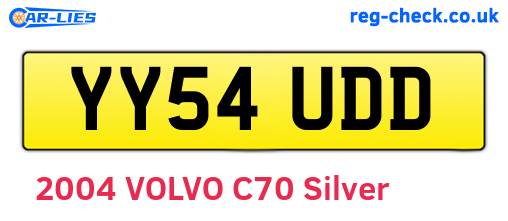 YY54UDD are the vehicle registration plates.