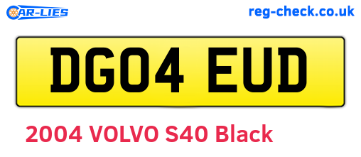 DG04EUD are the vehicle registration plates.
