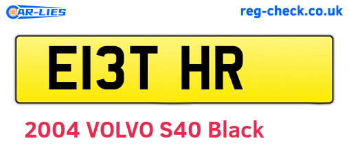 E13THR are the vehicle registration plates.