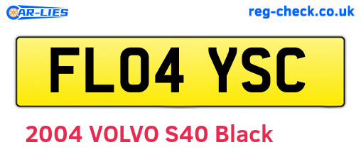 FL04YSC are the vehicle registration plates.