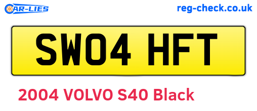SW04HFT are the vehicle registration plates.