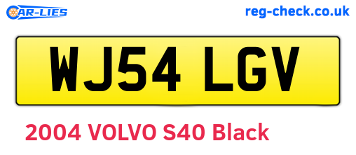 WJ54LGV are the vehicle registration plates.