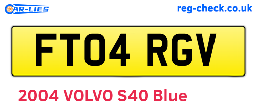FT04RGV are the vehicle registration plates.