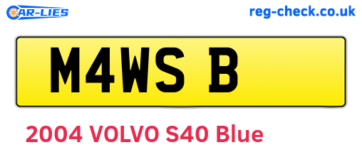 M4WSB are the vehicle registration plates.