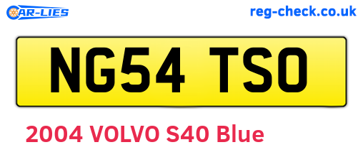 NG54TSO are the vehicle registration plates.