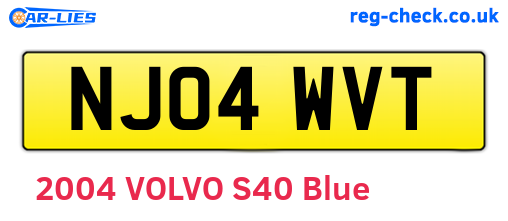 NJ04WVT are the vehicle registration plates.