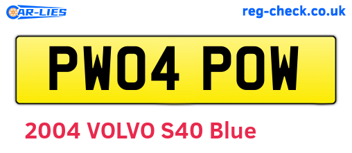 PW04POW are the vehicle registration plates.