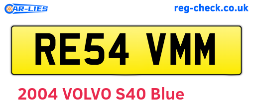RE54VMM are the vehicle registration plates.