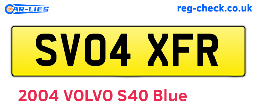 SV04XFR are the vehicle registration plates.