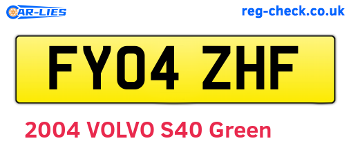 FY04ZHF are the vehicle registration plates.