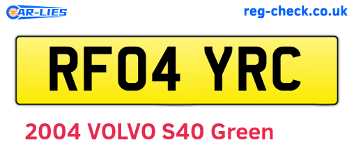 RF04YRC are the vehicle registration plates.