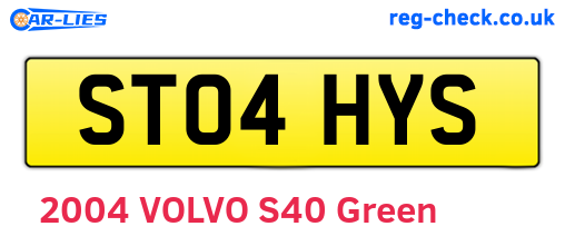 ST04HYS are the vehicle registration plates.