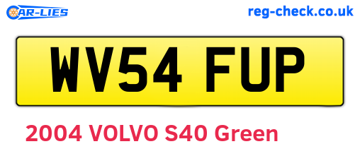 WV54FUP are the vehicle registration plates.