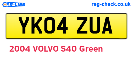 YK04ZUA are the vehicle registration plates.