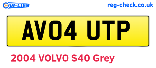 AV04UTP are the vehicle registration plates.