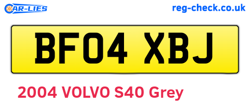 BF04XBJ are the vehicle registration plates.