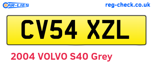 CV54XZL are the vehicle registration plates.