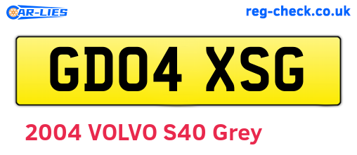 GD04XSG are the vehicle registration plates.