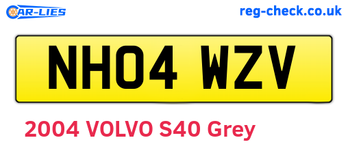 NH04WZV are the vehicle registration plates.