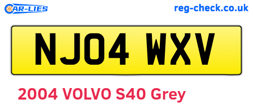 NJ04WXV are the vehicle registration plates.