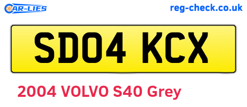 SD04KCX are the vehicle registration plates.