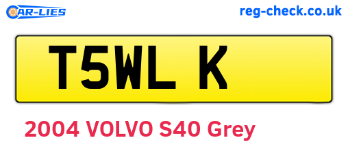 T5WLK are the vehicle registration plates.