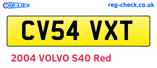 CV54VXT are the vehicle registration plates.