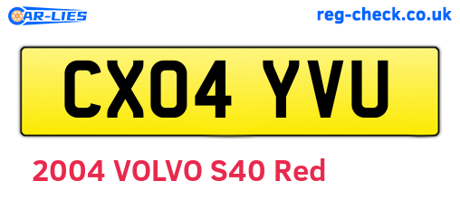 CX04YVU are the vehicle registration plates.