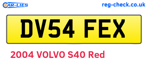 DV54FEX are the vehicle registration plates.