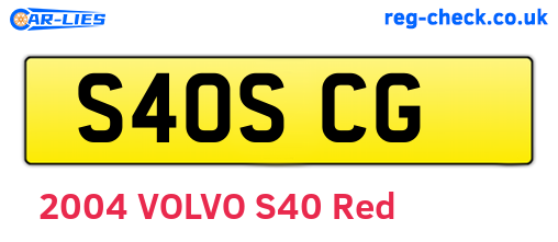 S40SCG are the vehicle registration plates.