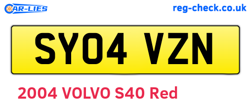 SY04VZN are the vehicle registration plates.