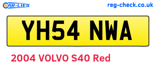YH54NWA are the vehicle registration plates.