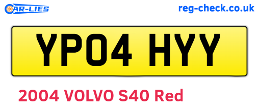 YP04HYY are the vehicle registration plates.