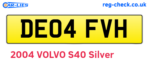 DE04FVH are the vehicle registration plates.