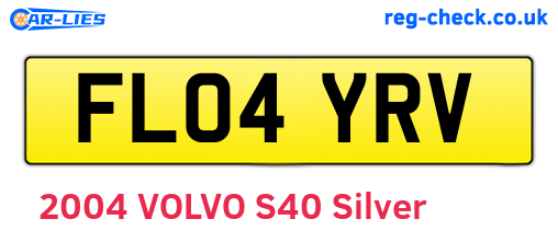 FL04YRV are the vehicle registration plates.