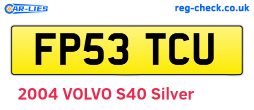 FP53TCU are the vehicle registration plates.
