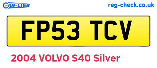 FP53TCV are the vehicle registration plates.
