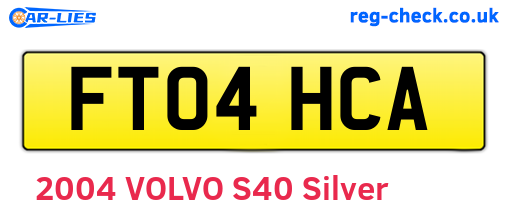 FT04HCA are the vehicle registration plates.