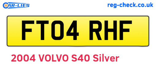 FT04RHF are the vehicle registration plates.