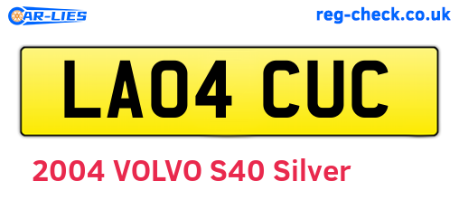 LA04CUC are the vehicle registration plates.